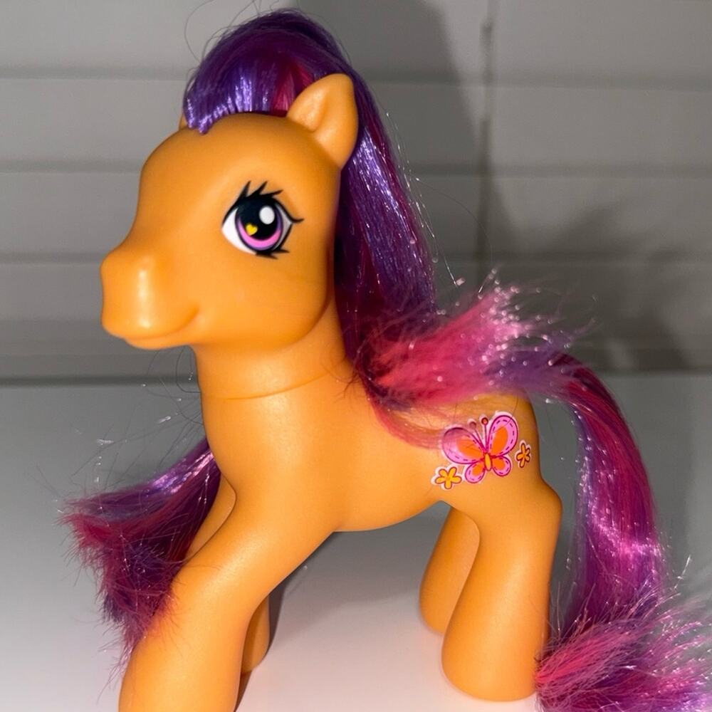 Vintage G3 My Little Pony Scootaloo 4.5” Orange Butterfly 2007 Hasbro